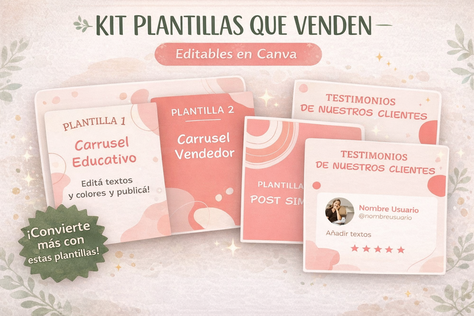 KIT PLANTILLAS QUE VENDEN - DISEÑO 3