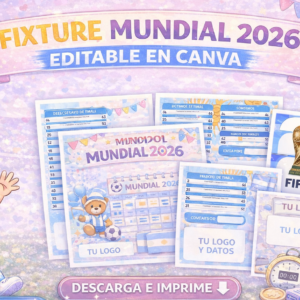 Fixture editable en canva Mundial 2026